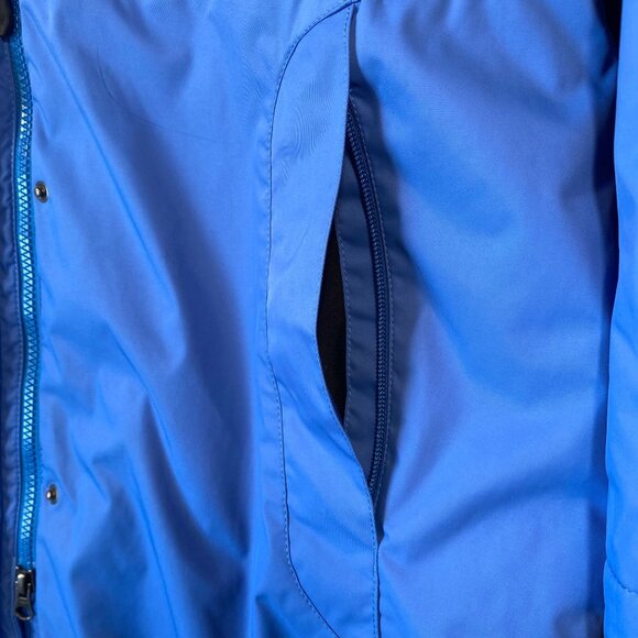 L.L. Bean Blue Hooded Raincoat Jacket Fleece Lined Womens size Medium - Picture 8 of 12